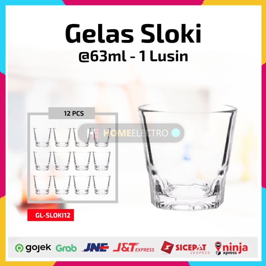 Gelas Sloki Kecil Minum Per Lusin Mini Glass 12 Pcs Wadah Kaca Lilin