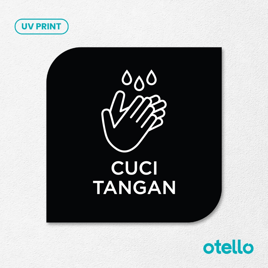 Cuci Tangan Sign Board Akrilik Tempel Signage Dinding Papan Label Acrylic Restoran Dinding Petunjuk Toko Cafe