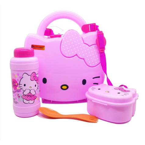 Tempat Bekal Makan Set Hello Kitty Summer Cupid School Box Plus Tali