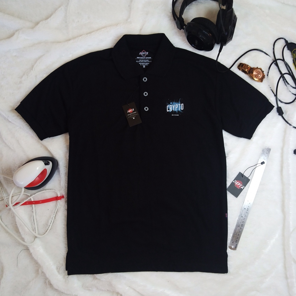 Kaos Kerah Pria Distro Polo Shirt Jumbo Big Size Motif Crypto