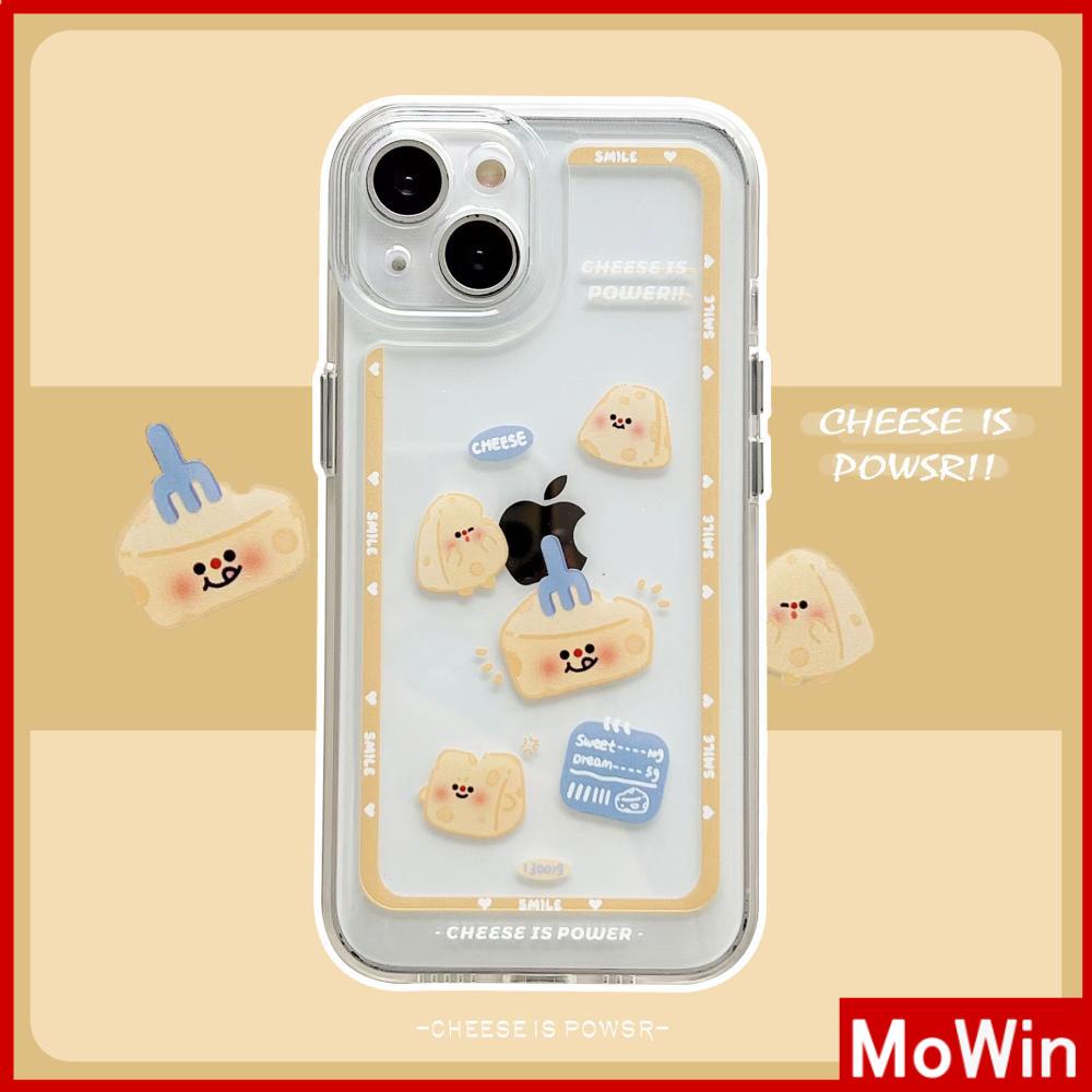 iPhone Case Clear Case Soft Thick TPU Shockproof Super Transparent Protection Camera Plating Button Cartoon Cheese For iPhone 13 Pro Max iPhone 12 Pro Max iPhone 11 iPhone 7Plus