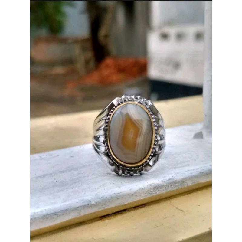 cincin batu motif kantong semar sedia bacan doko pirus pandan lumut pandan merah