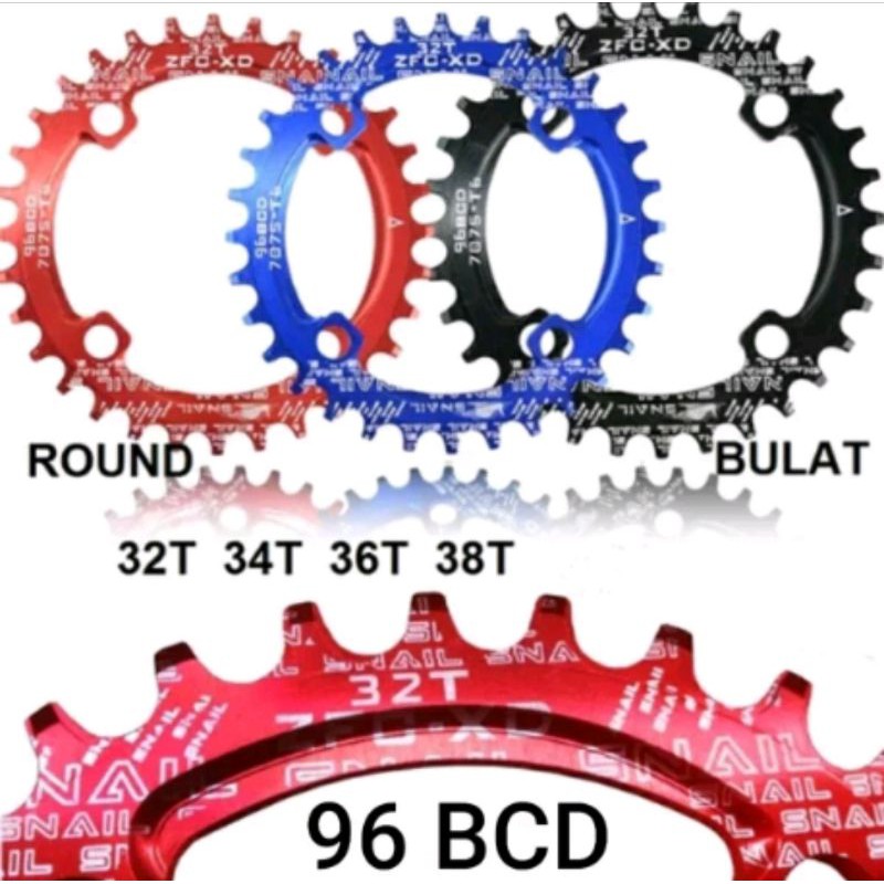 Chainring BCD 96 NARROW WIDE 32t 34 36t 38t alloy cnc chainring deckas snail motsuv