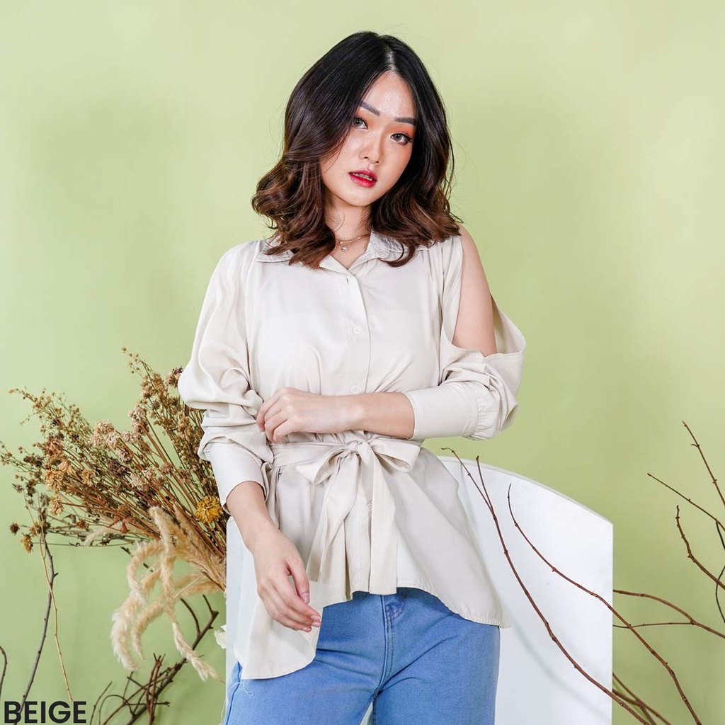 Kemeja Cut Off Sea Blouse Atasan Wanita