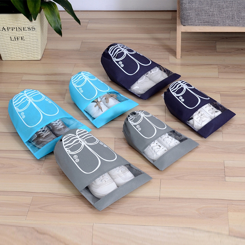 KANTONG TAS SEPATU SERUT - PORTABLE NONWOVEN TRAVEL SHOES BAG L M605