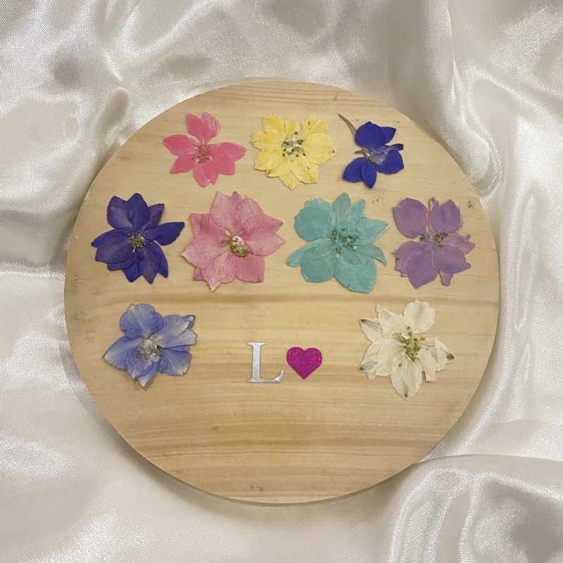 Pressed larkspur dried flower bunga kering preserved epoxy resin