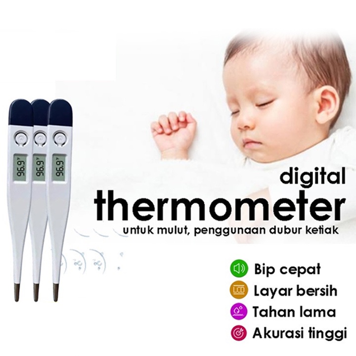 Beauty Jaya - Thermometer Digital Alat Pengukur Suhu Badan Orang Dewasa Dan Anak Bayi Thermometer Mulut Ukur Ketiak Anus