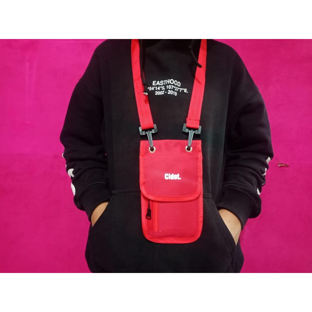 New Hanging Wallet L E V E L.TM  Dompet Gantung tali Layard Untuk HP Ada Mika Transparant Di Belakang