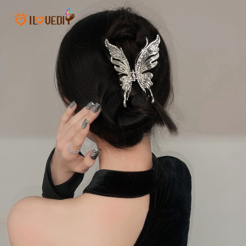 Jepit Rambut Bentuk Kupu-Kupu Bahan Metal Gaya Korea Untuk Wanita Butterfly