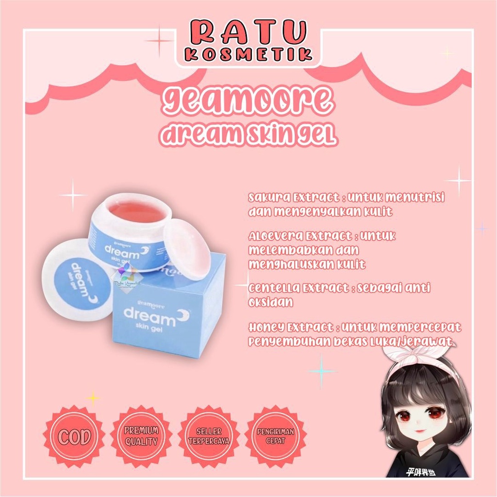 ❤ RATU ❤ Geamoore Dream Skin Gell | Sleeping Mask Red Jelly Glowing &amp; Whitening | Glow Serum Dna Salmon | Serum Wajah Miracle With Centella BPOM✔️