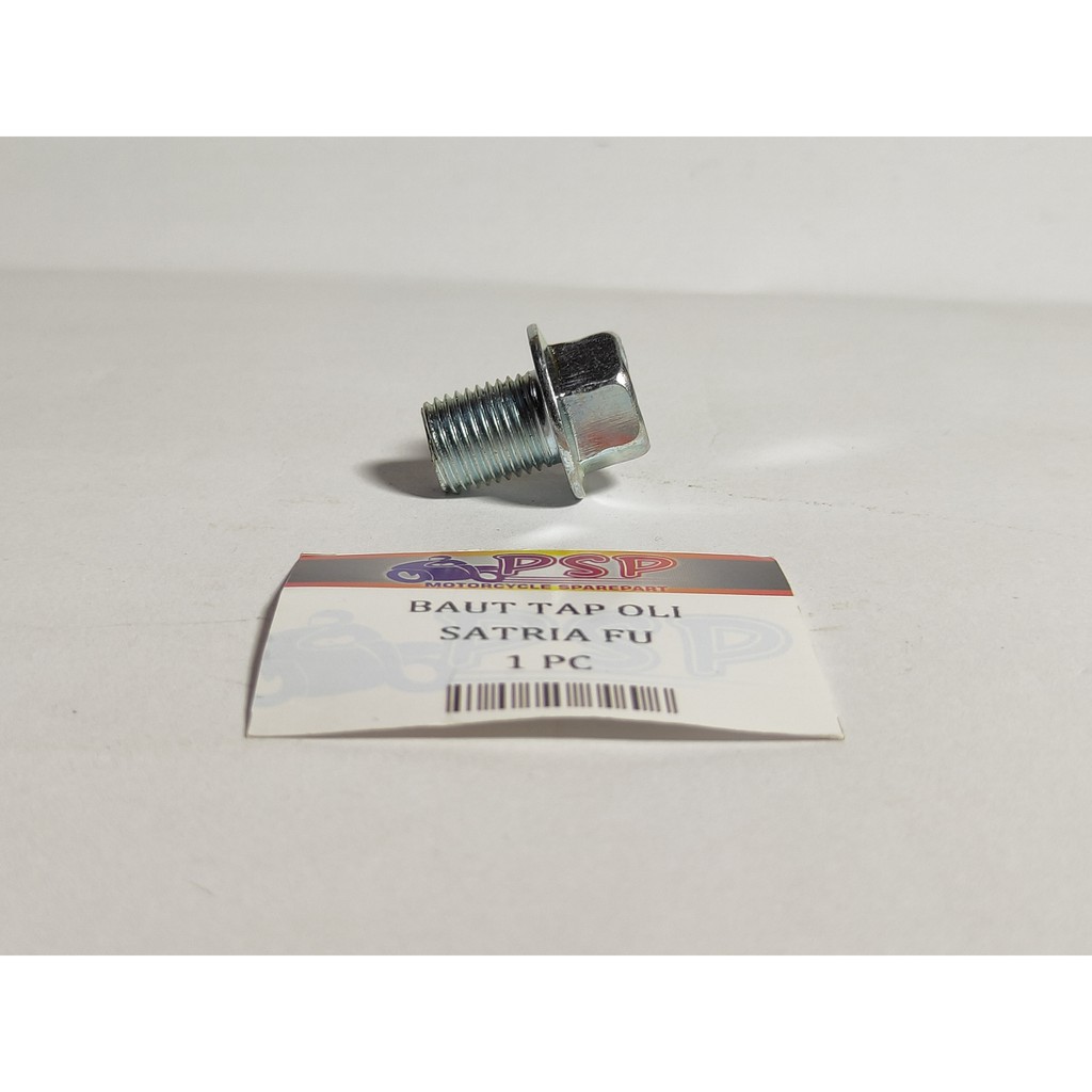Baut Tap Oli SATRIA FU - Baud Tap Oli Mesin Drat 12mm Halus ("17) kunci 14 Panjang Drat  14mm