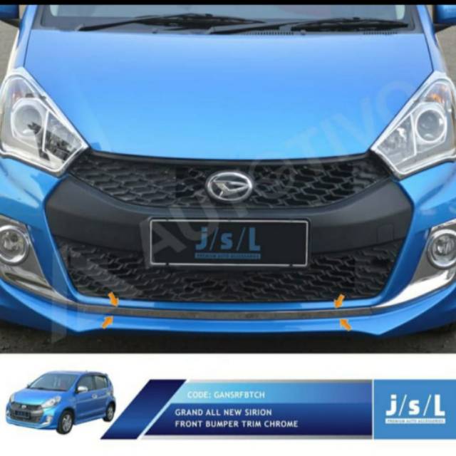 List bumper depan all new sirion chrome/ front bumper depan chrome jsl