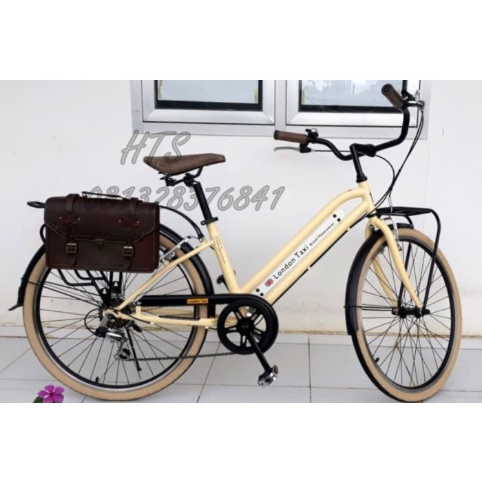 Aksesoris Sepeda - Tas Samping Sepeda London Taxi Klasik Vintage Kulit Asli London Taxi