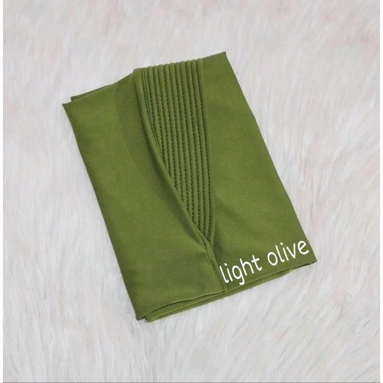 Hijab Bergo Spandek Jersey Menutup Dada/Hijab Instan Bergo Hamidah/Hijab Sport-Light olive