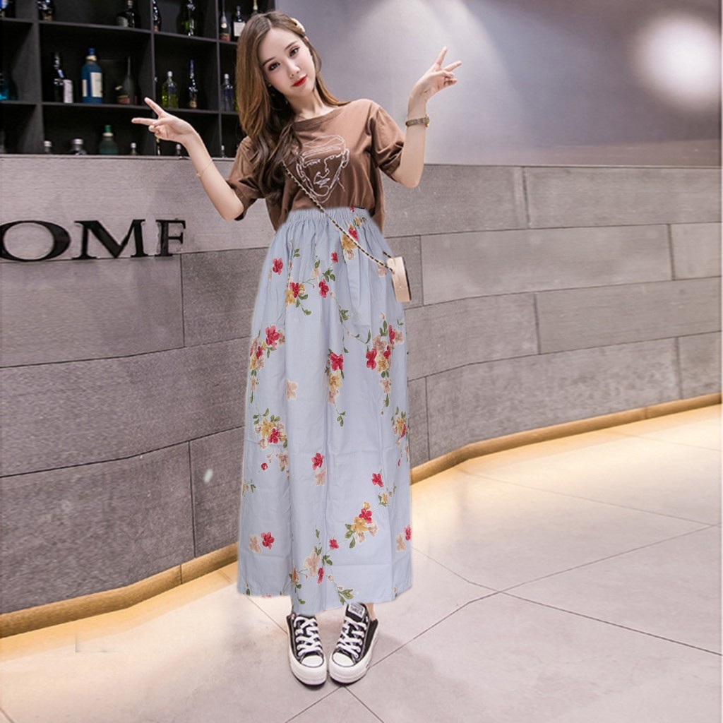IZANY Rok Panjang Maxi Skirt-MEIHWA GREY