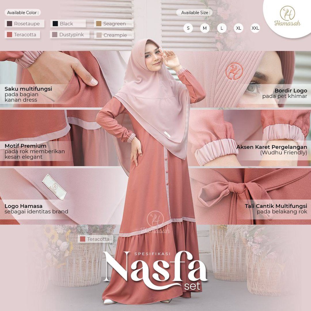 Gamis dewasa Nasfa Series by Hamasah