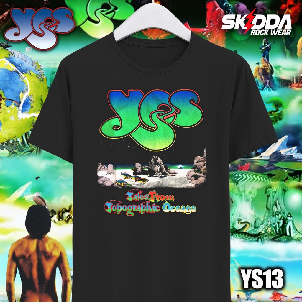 T Shirt Kaos Band Rock YES – Tales from Topographic Oceans - Premium Black NSA