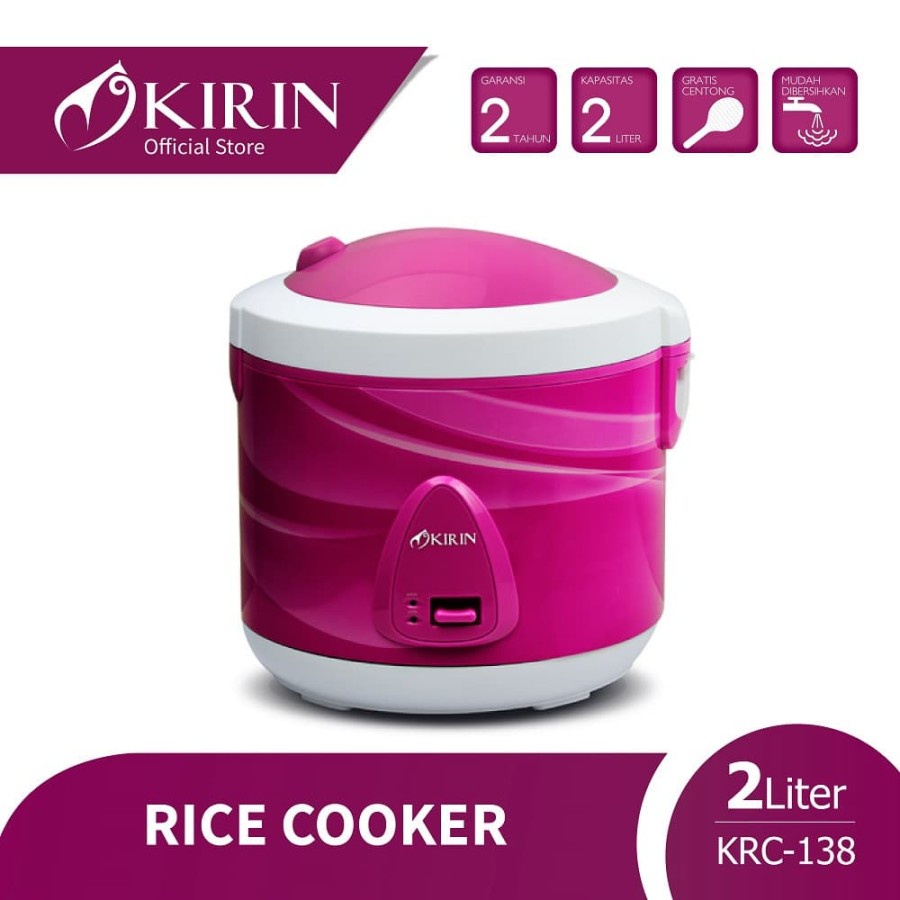 KIRIN Magic Com Anti Lengket 2 Liter KRC 138 - Random - Garansi Resmi 1 Tahun