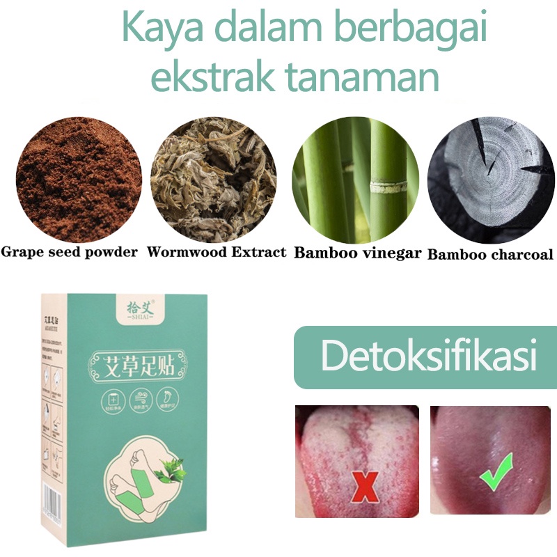 Koyo kaki Detox Foot Patch Wormwood Herbal 50PCS Slimming Relief Kelelahan, Dehumidification, Menenangkan Tidur,Detoksifikasi