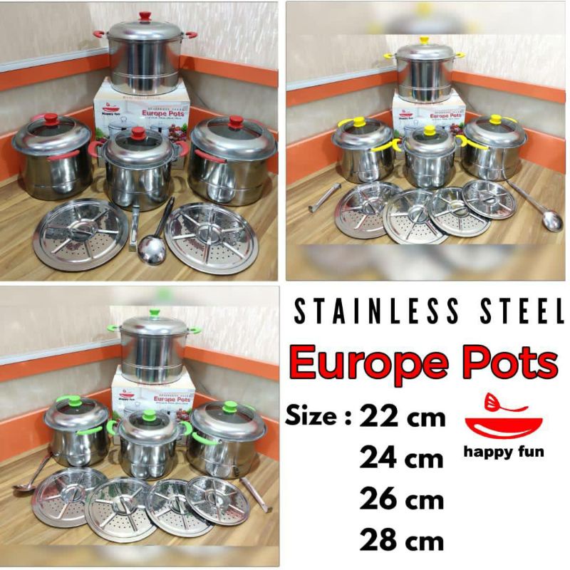 Europe Pots Steamer 12pcs Happy Fun
