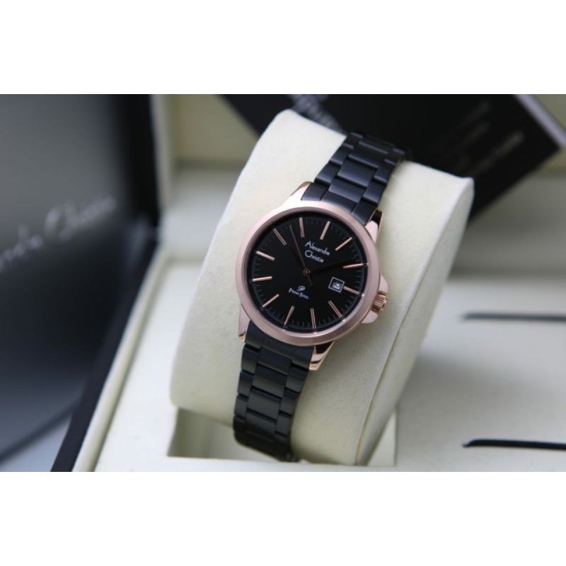 ALEXANDRE CHRISTIE AC 1008 JAM WANITA ORIGINAL GARANSI RESMI 1TAHUN-black rosegold