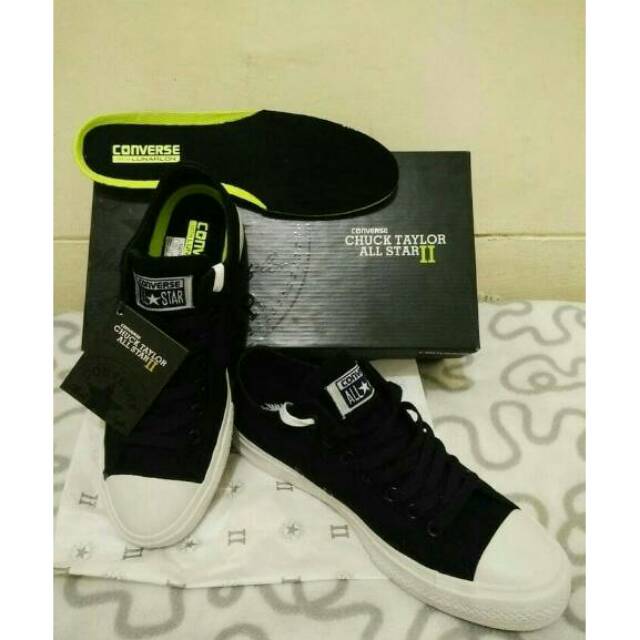 Sepatu Converse Chuck Taylor II Grade Original BNIB VIETNAM IMPORT PREMIUM Black White Hitam Putih