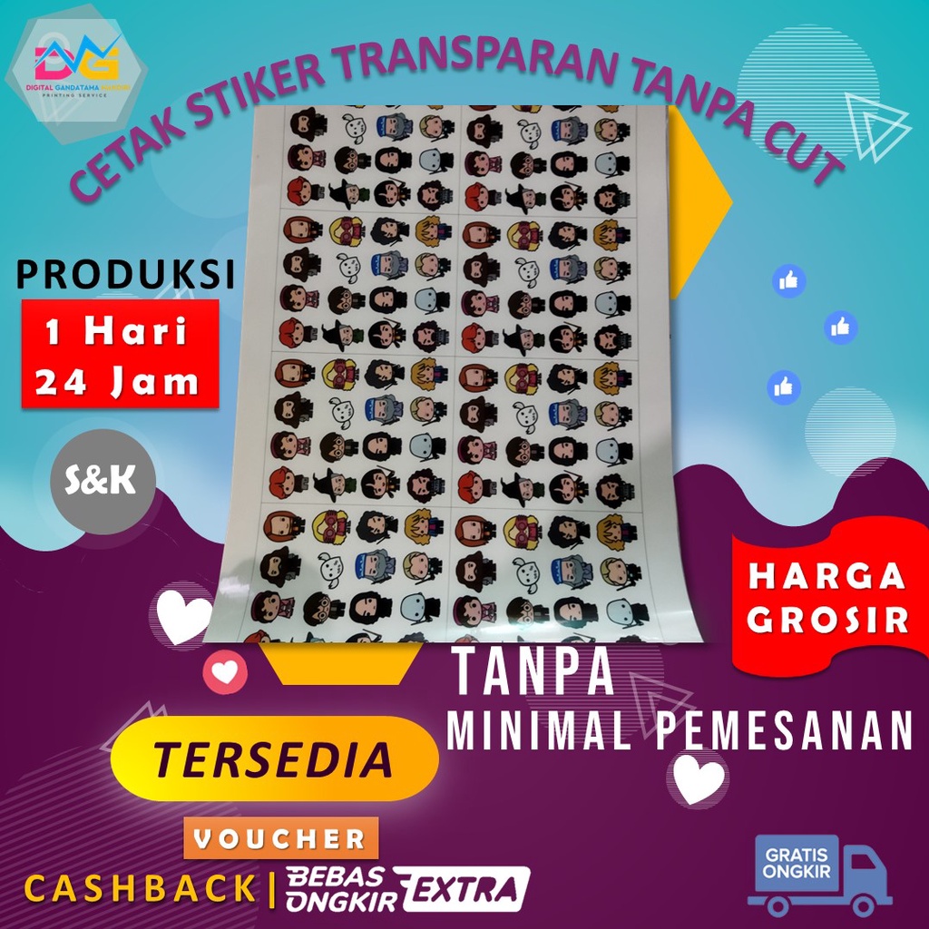 

CETAK STIKER TRANSPARAN A3+ (PRINT SAJA TANPA CUTTING)