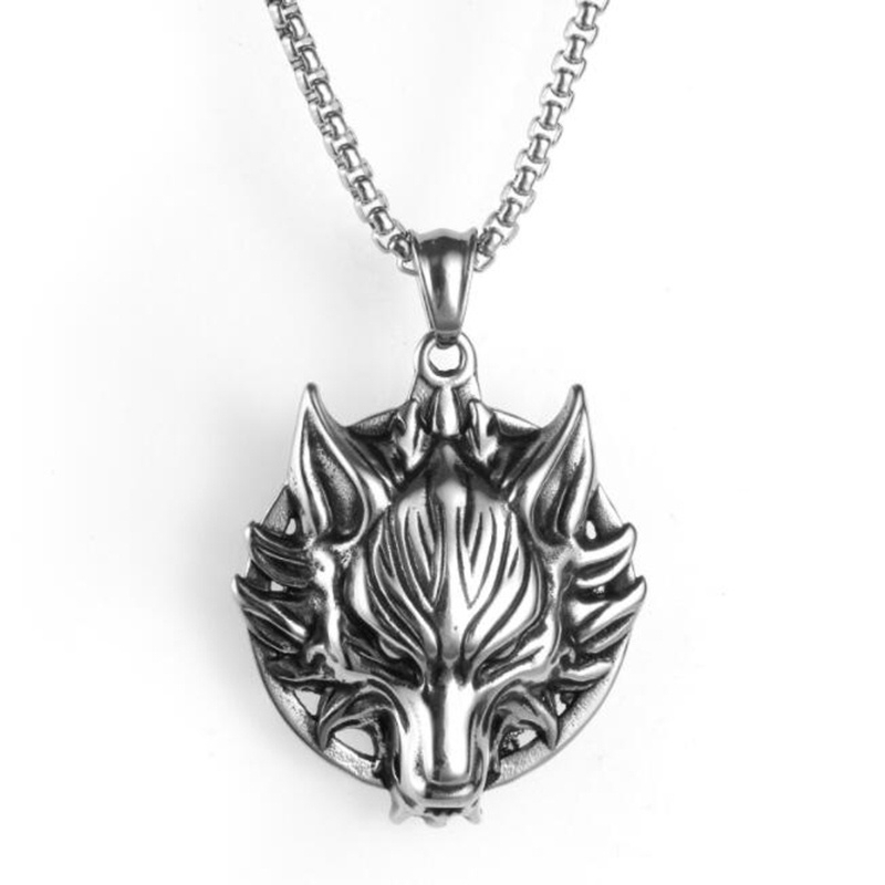 SEUSUK Pendant Necklace Wolf Head Necklace Original Animal Jewelry