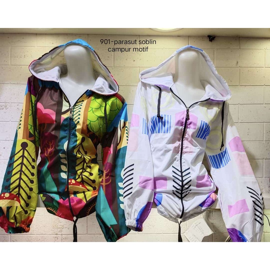 Jaket Parasut Wanita Jaket motif Jaket olahraga jaket motif print