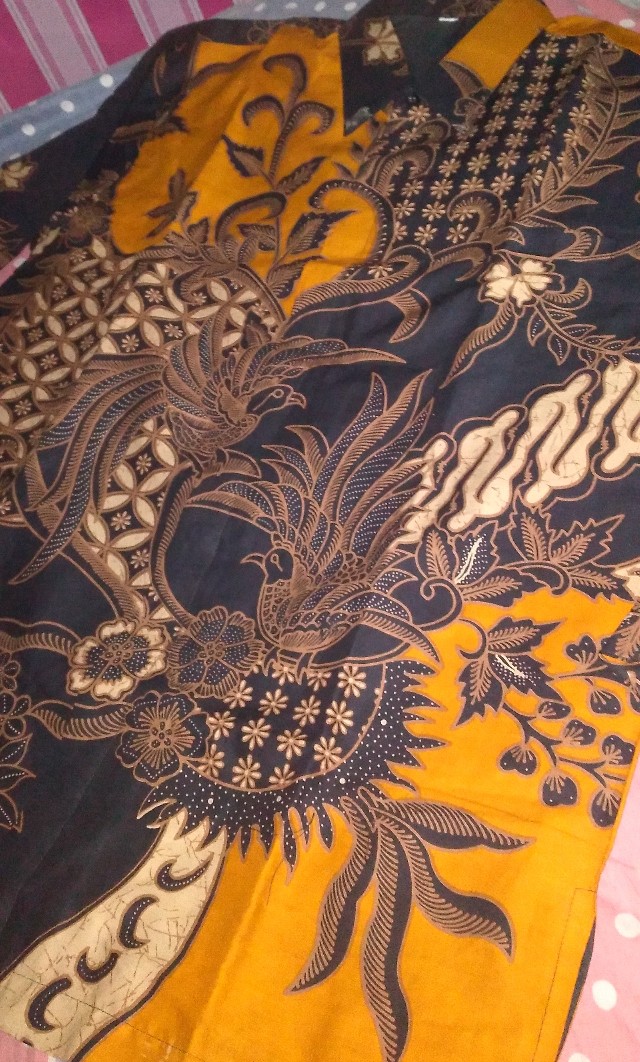 Kemeja Batik Pria Lengan Panjang Peksi Kuning By Sm Batik Katun Primisima Full Furing
