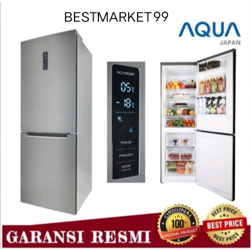 KULKAS AQUA JAPAN AQR 343 RBM 2 PINTU INVERTER