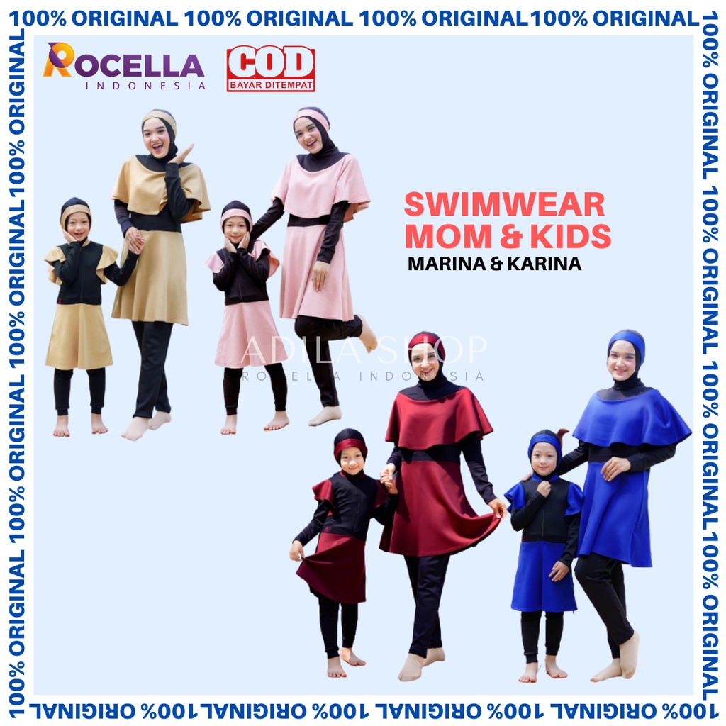 [BISA COD] Swimwear Couple Ibu & Anak/Baju Renang Ibu dan Anak/Swimwear Marina/Swimwear Karina