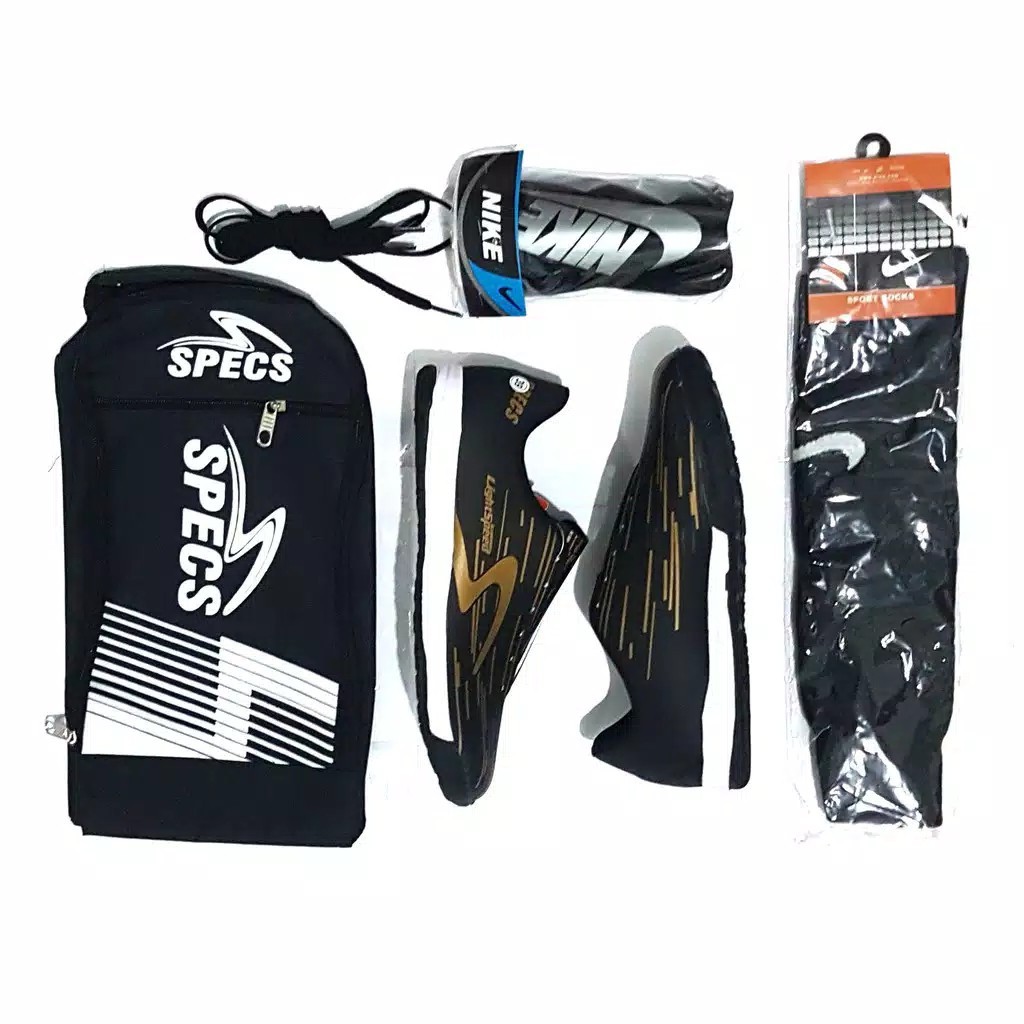 Sepatu Futsal Specs Lightspeed Warna Hitam, Paket All In One