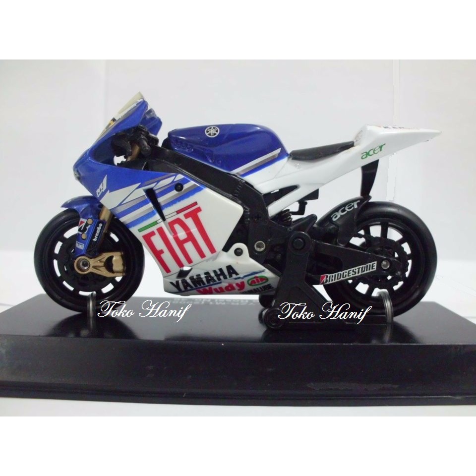 Diecast Miniatur Replika MotoGP Yamaha YZR M1 Valentino Rossi 2009