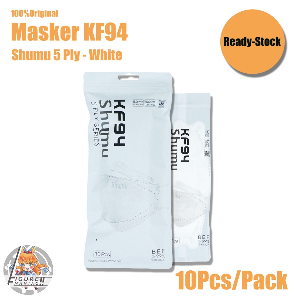 Masker KF94 5 Ply Shumu Premium Warna Original Kemasan Single Pack