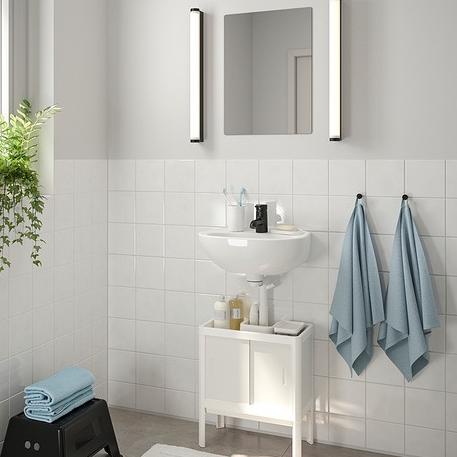 Spesial Hemat LILLTJARN Kabinet dasar wasatafel dengan 2 pintu, putih, 44x50x25 cm