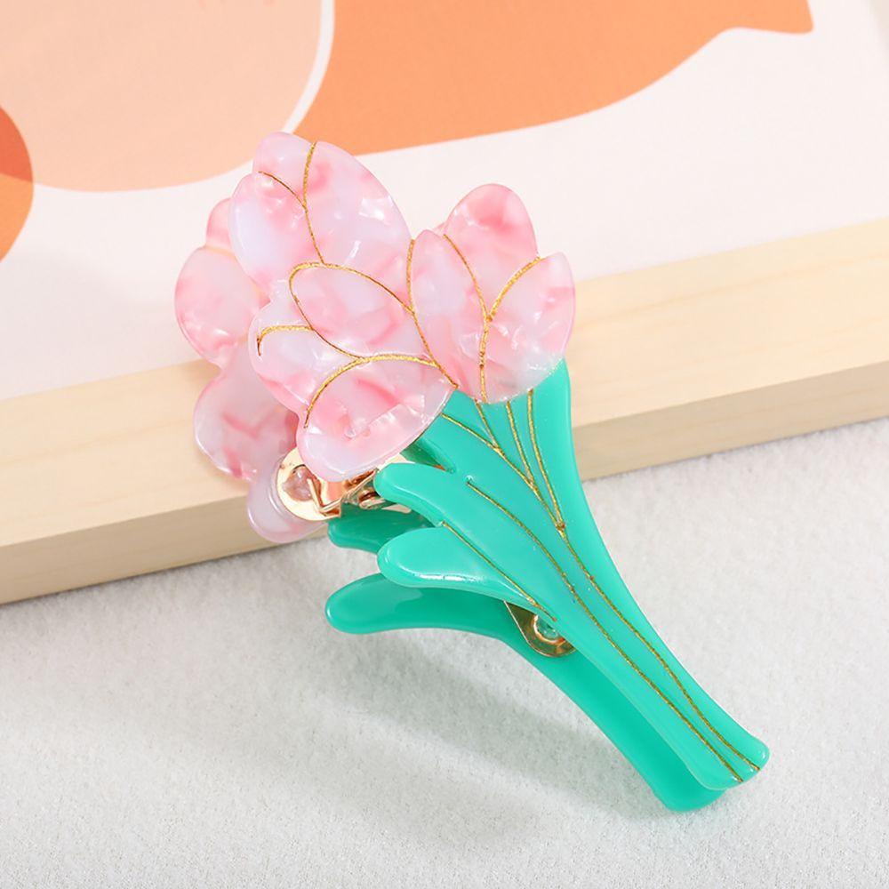 Needway Bunga Tulip Hair Claw Kepribadian Lucu Mencuci Muka Perempuan Gadis Akrilik Women Hair Clip