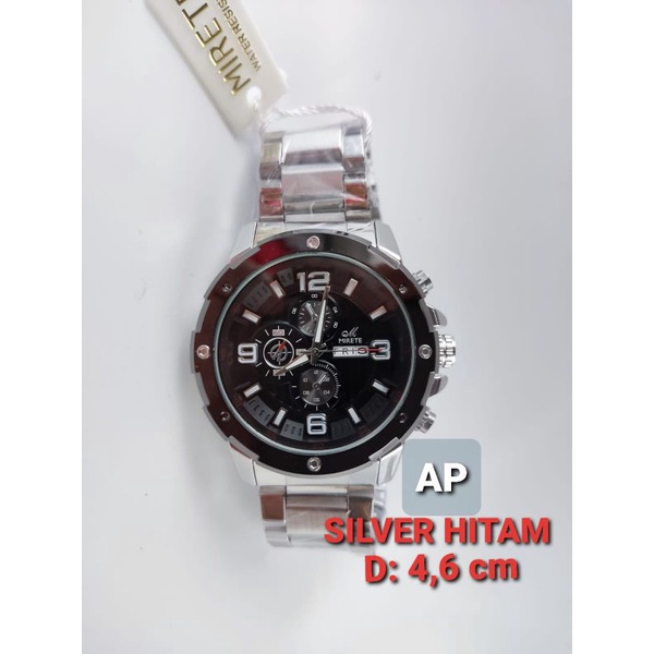 Jam MIRETE Original Rantai cowok tgl hari silver