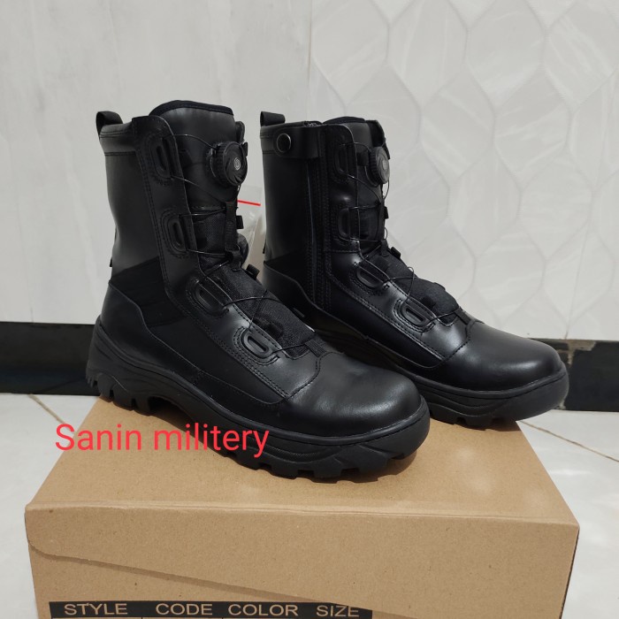 Sepatu Pdl Jatah Polri - Sabhara - Brimob / Sepatu Pdl Tali Putar - Hitam, 40