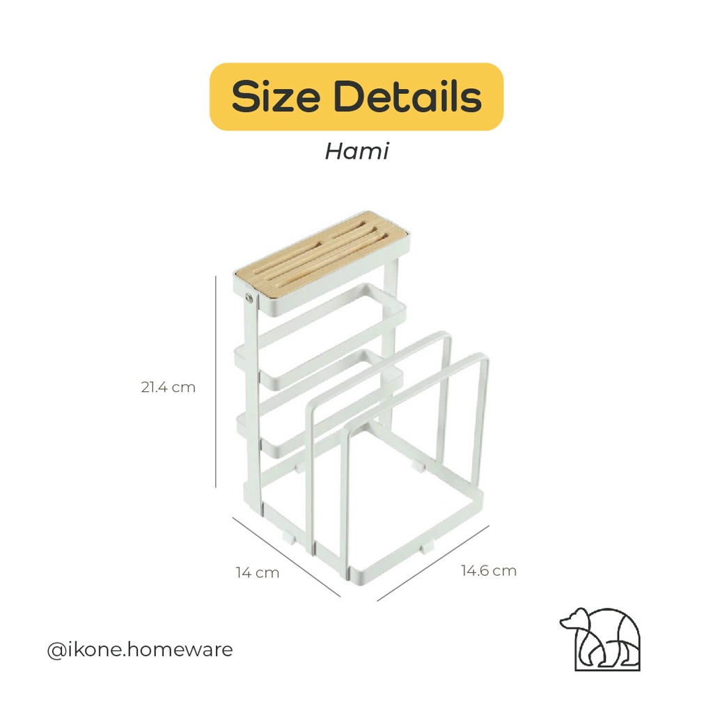 【IKONE】HAMI Rak Peralatan Makan Rak Dapur Tempat Sendok/Pisau/Talenan/Sumpit Knide and pan Holder