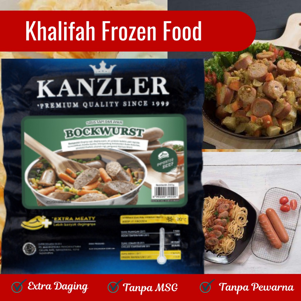 

Sosis Kanzler Bockwurst 360 GR Sosis Sapi Jumbo Sosis Murah Sosis Kanzler Siap Siap Saji