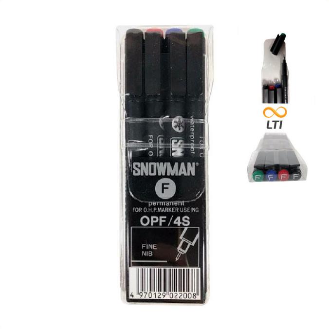 

*****] Spidol OHP Fine Tip / OPF 4S Spidol Snowman OPF 1 set 4 warna