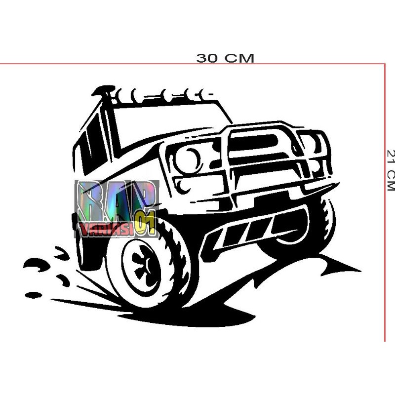 stiker OFF-ROADING, stiker Cutting size 30cm UP