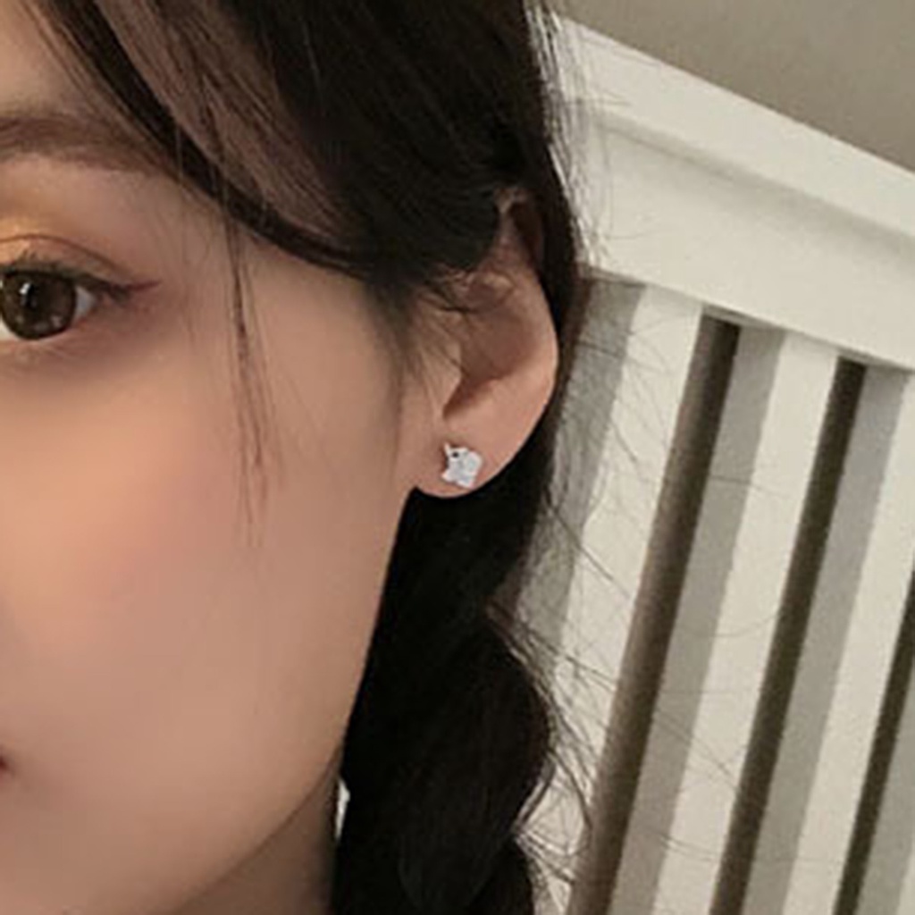 Hu Hu Hu Hu Hu Alat Bantu Pasang Kacamata♡ 1 Pasang Anting Stud Bentuk Gajah Untuk Wanita