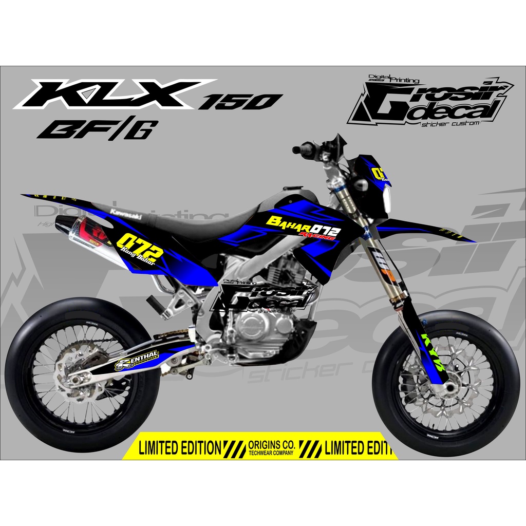 Decal sticker klx bf 150 biru dekal stiker klx bf 150 fullbody