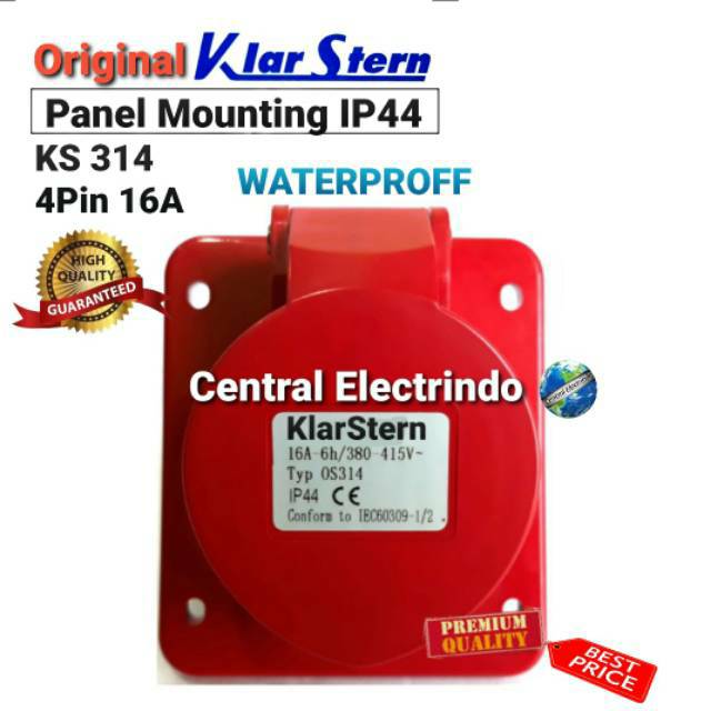 Panel Mounting KlarStern 4Pin 16A (KS 314).