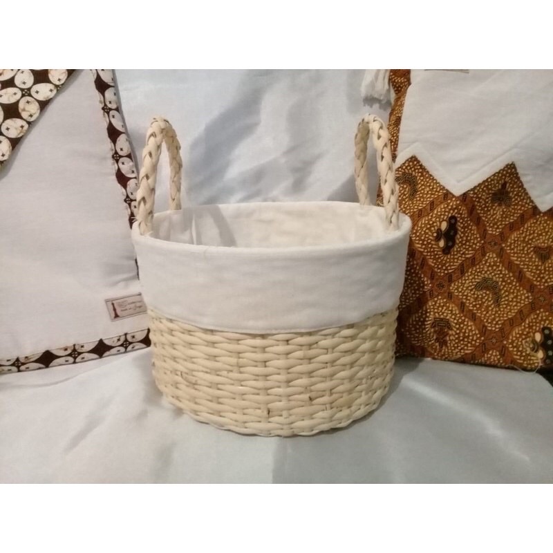 Tray rotan blacu/storage/penyimpanan