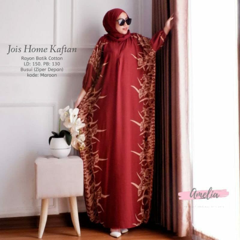 Kaftan Bilion - Kaftan Wanita Jumbo Katun Rayon Batik Premium Busui Daster Gamis Batik Bigsize  Fashion Muslim Kekinian LD 180