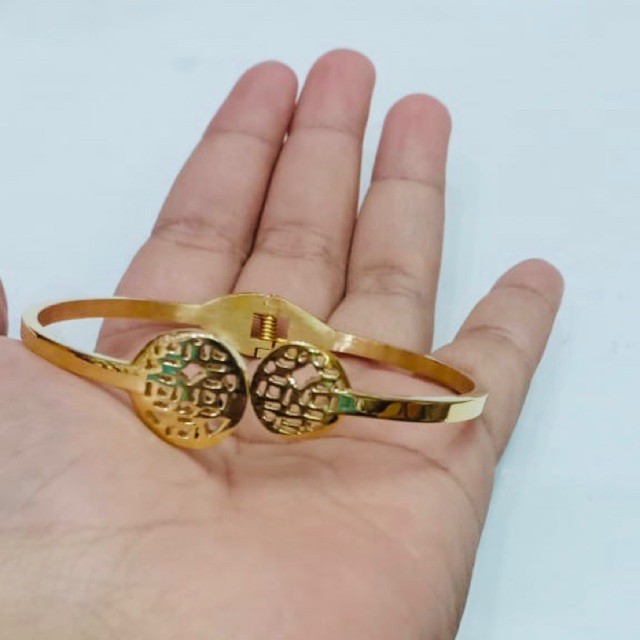 Titanium / gelang titanium / gelang buka’an tengah gold