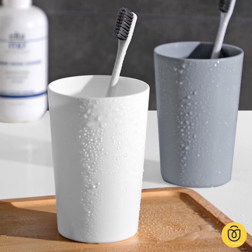 Cangkir Plastik Cup Tranparan/Putih/ Hitam Fashion Water Toothbrush Cup - HW041